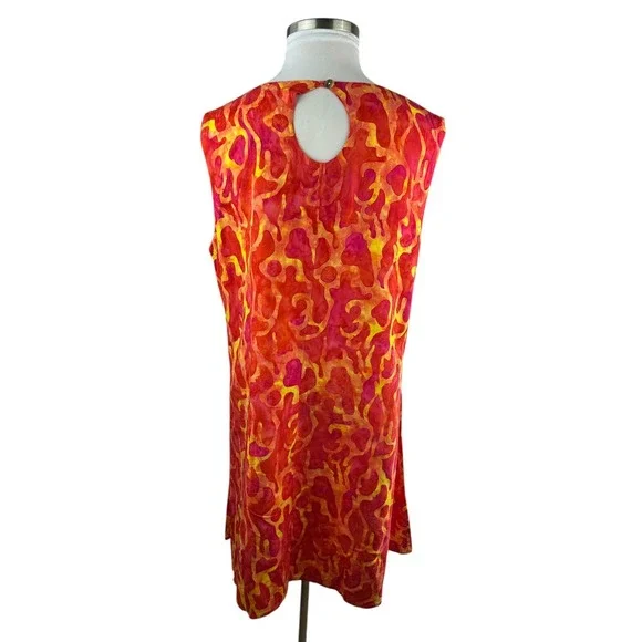 Bali Batiks Hand Painted Resort Wear Sleeveless Dress Bali Beachy Plus Size 1X - Picture 10 of 14